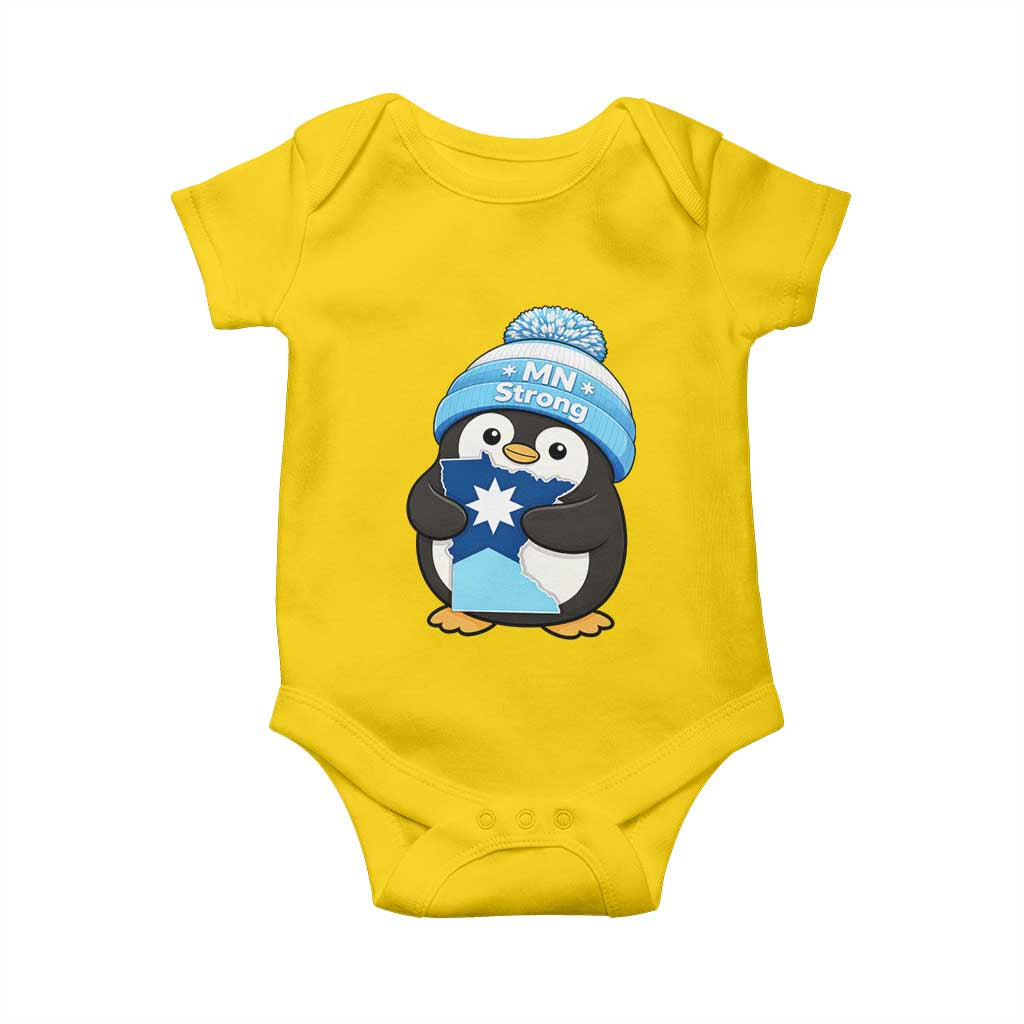 MN Strong Cute Penguin Baby Onesie Minnesota State Pride Gift