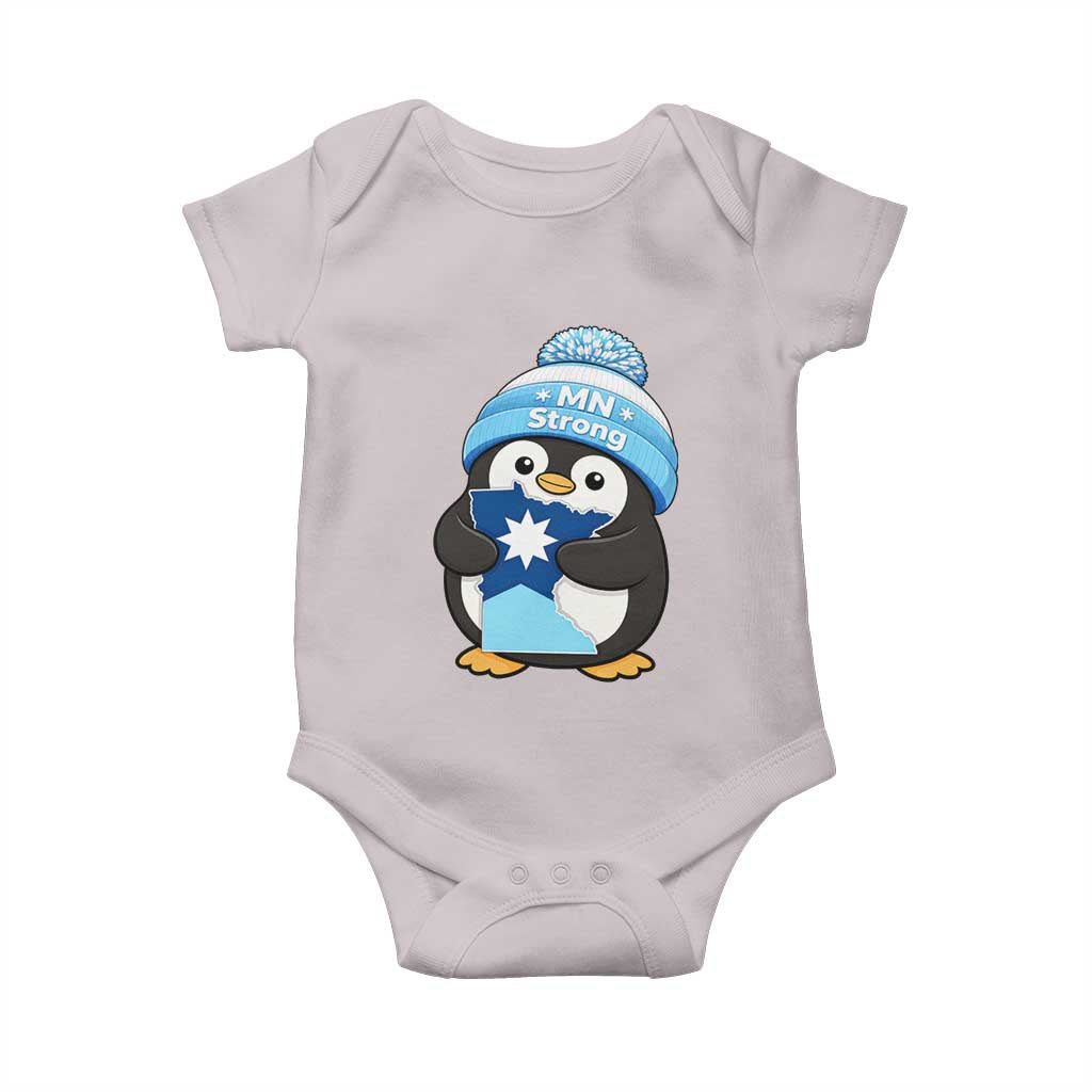 MN Strong Cute Penguin Baby Onesie Minnesota State Pride Gift