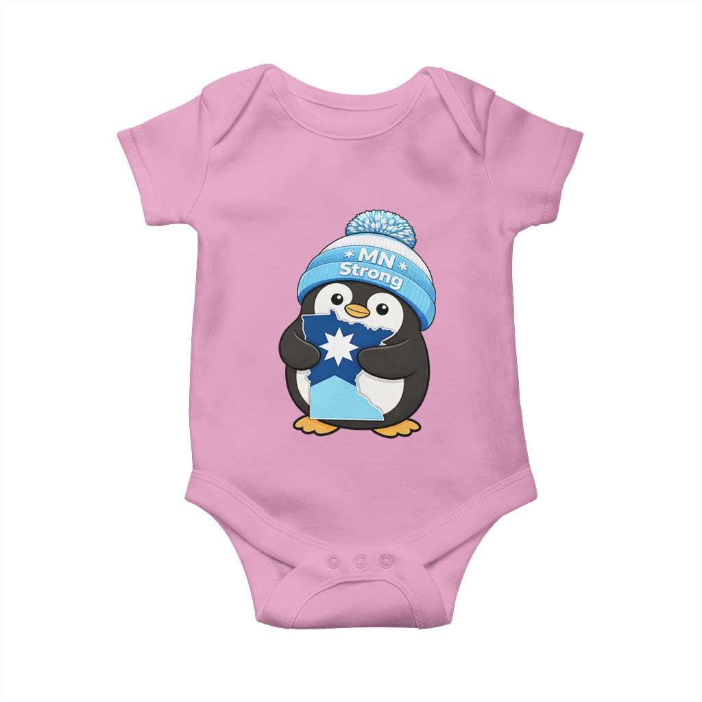 MN Strong Cute Penguin Baby Onesie Minnesota State Pride Gift