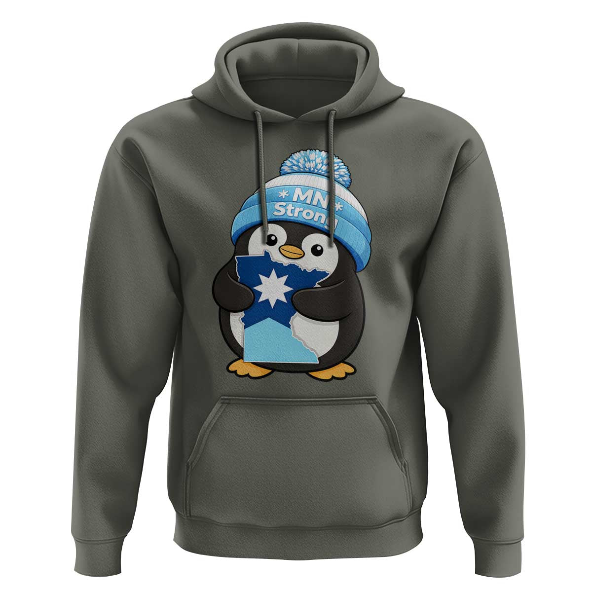 MN Strong Cute Penguin Hoodie Minnesota State Pride Gift