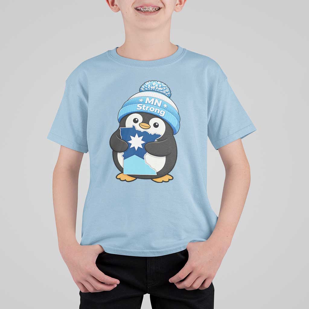 MN Strong Cute Penguin T Shirt For Kid Minnesota State Pride Gift