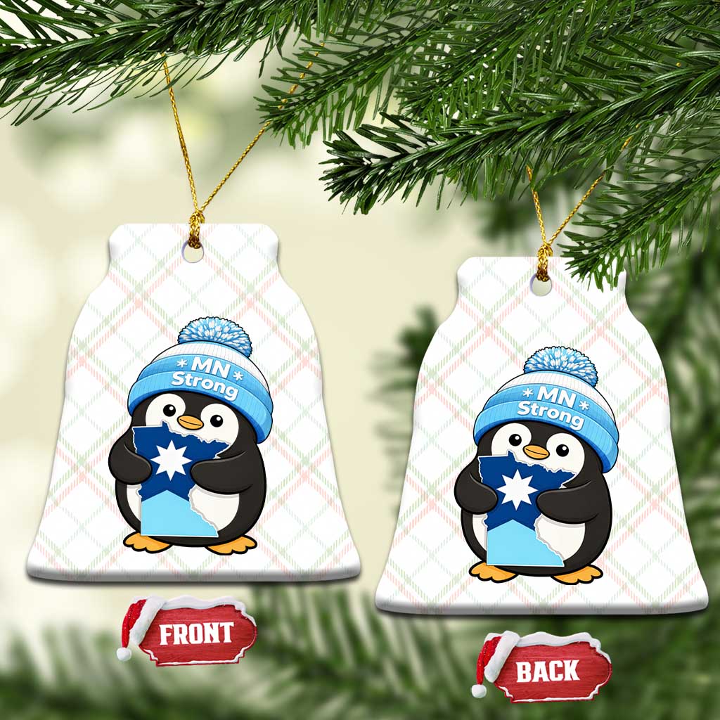 MN Strong Cute Penguin Ceramic Ornament Minnesota State Pride Gift