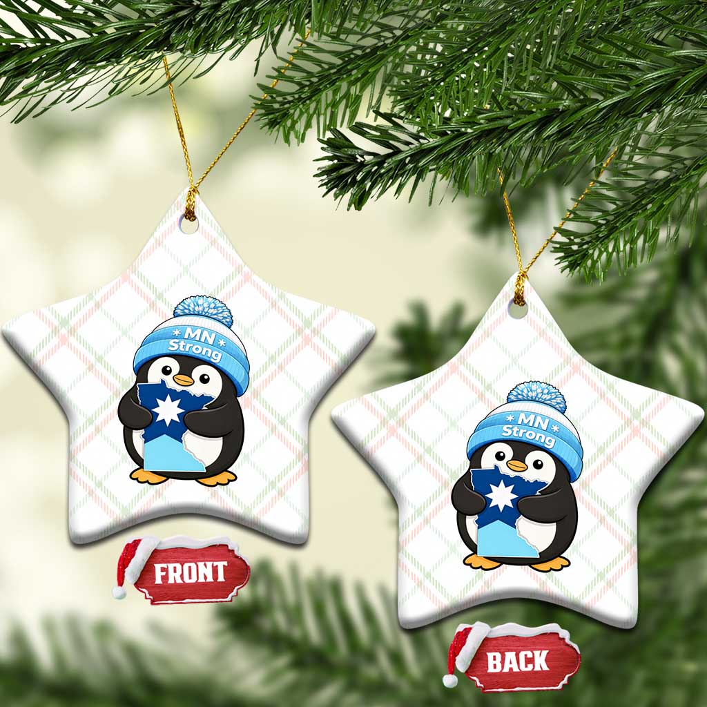 MN Strong Cute Penguin Ceramic Ornament Minnesota State Pride Gift