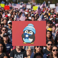 MN Strong Cute Penguin Protest Sign Minnesota State Pride Gift