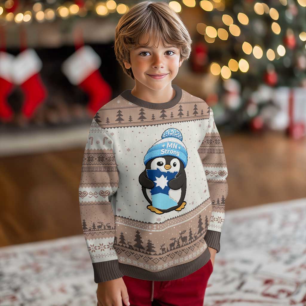 MN Strong Cute Penguin Ugly Christmas Sweater Minnesota State Pride Gift