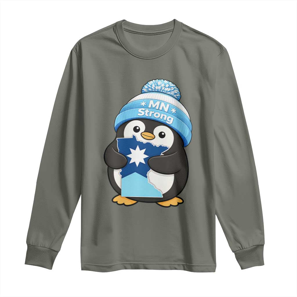 MN Strong Cute Penguin Long Sleeve Shirt Minnesota State Pride Gift