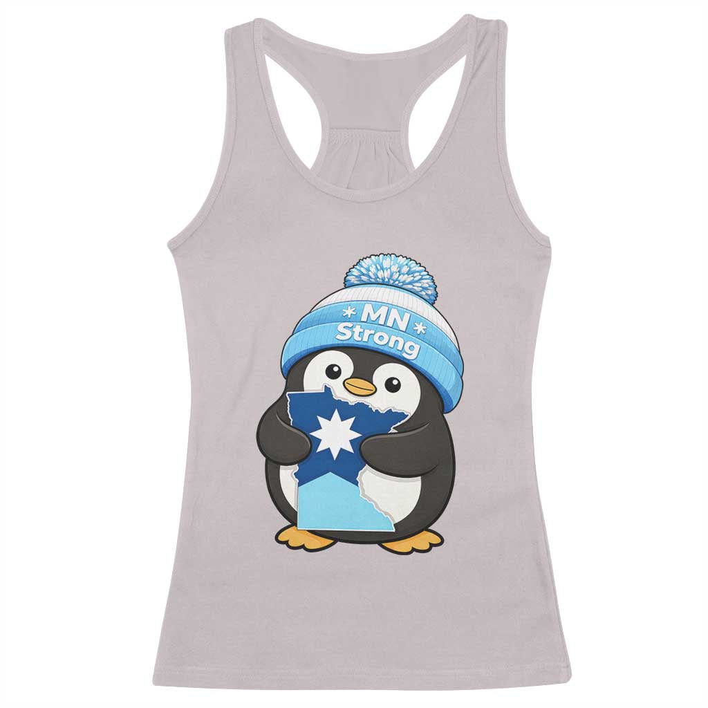 MN Strong Cute Penguin Racerback Tank Top Minnesota State Pride Gift