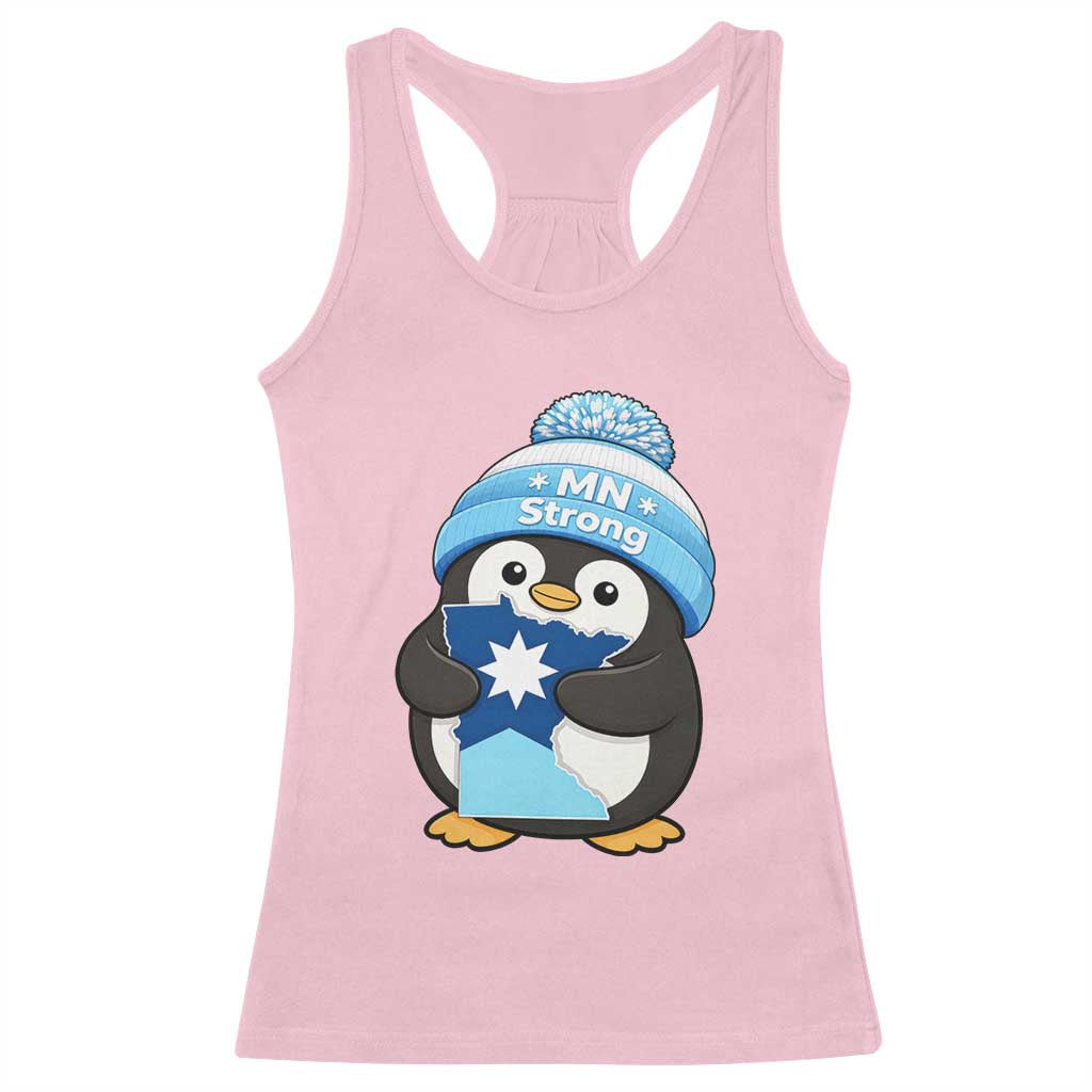 MN Strong Cute Penguin Racerback Tank Top Minnesota State Pride Gift