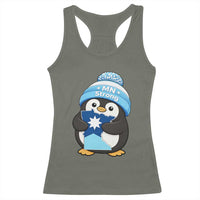 MN Strong Cute Penguin Racerback Tank Top Minnesota State Pride Gift
