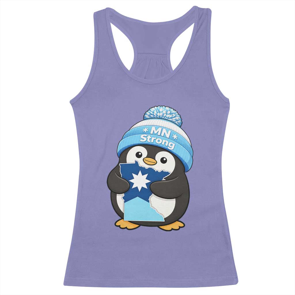 MN Strong Cute Penguin Racerback Tank Top Minnesota State Pride Gift