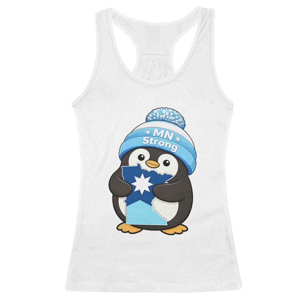 MN Strong Cute Penguin Racerback Tank Top Minnesota State Pride Gift