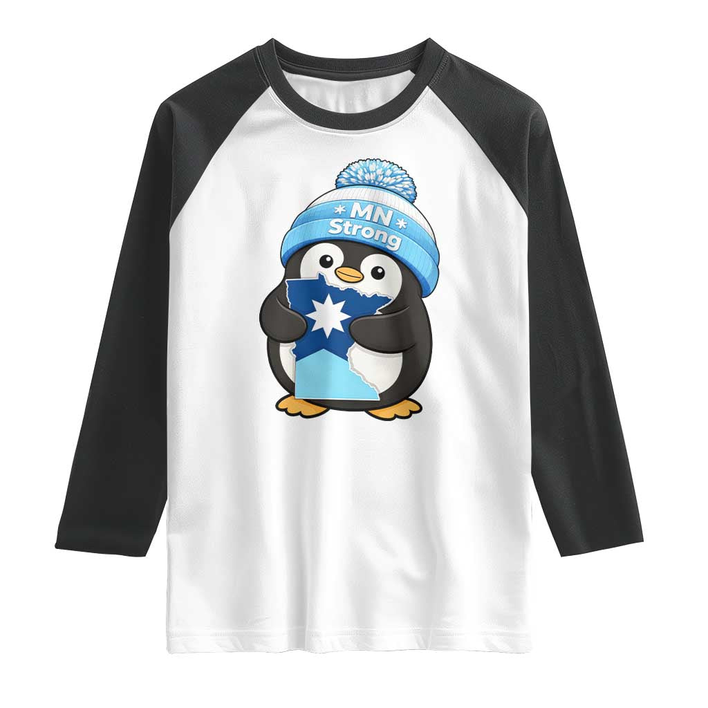 MN Strong Cute Penguin Raglan Shirt Minnesota State Pride Gift