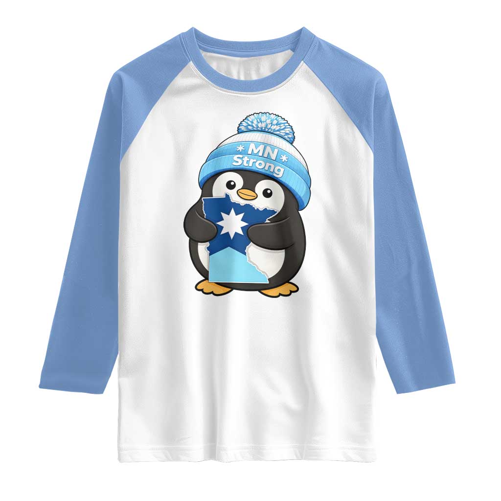 MN Strong Cute Penguin Raglan Shirt Minnesota State Pride Gift