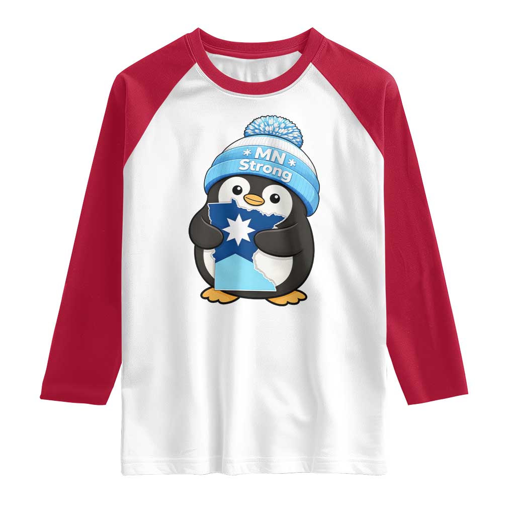 MN Strong Cute Penguin Raglan Shirt Minnesota State Pride Gift