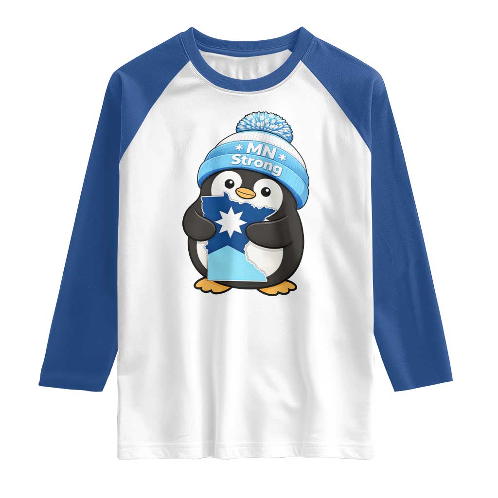 MN Strong Cute Penguin Raglan Shirt Minnesota State Pride Gift