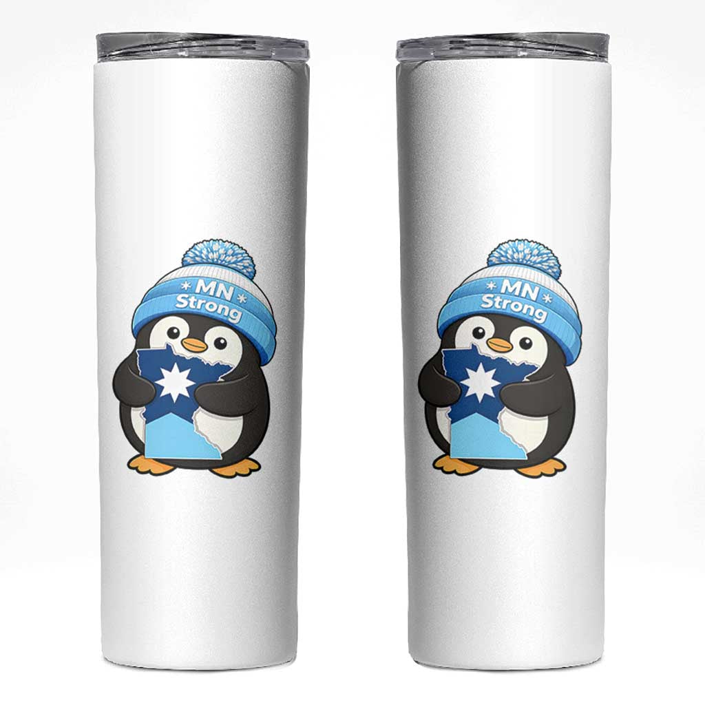 MN Strong Cute Penguin Skinny Tumbler Minnesota State Pride Gift