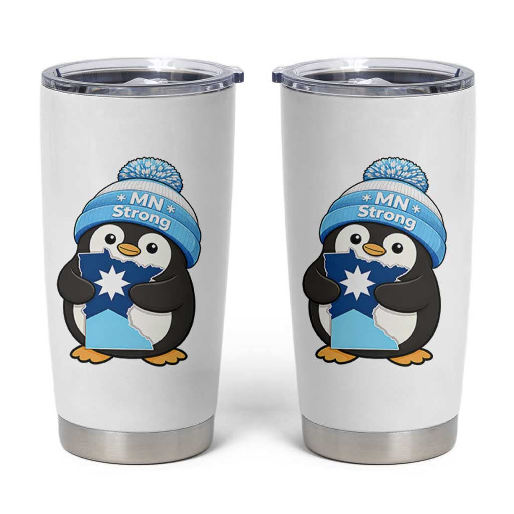 MN Strong Cute Penguin Tumbler Cup Minnesota State Pride Gift