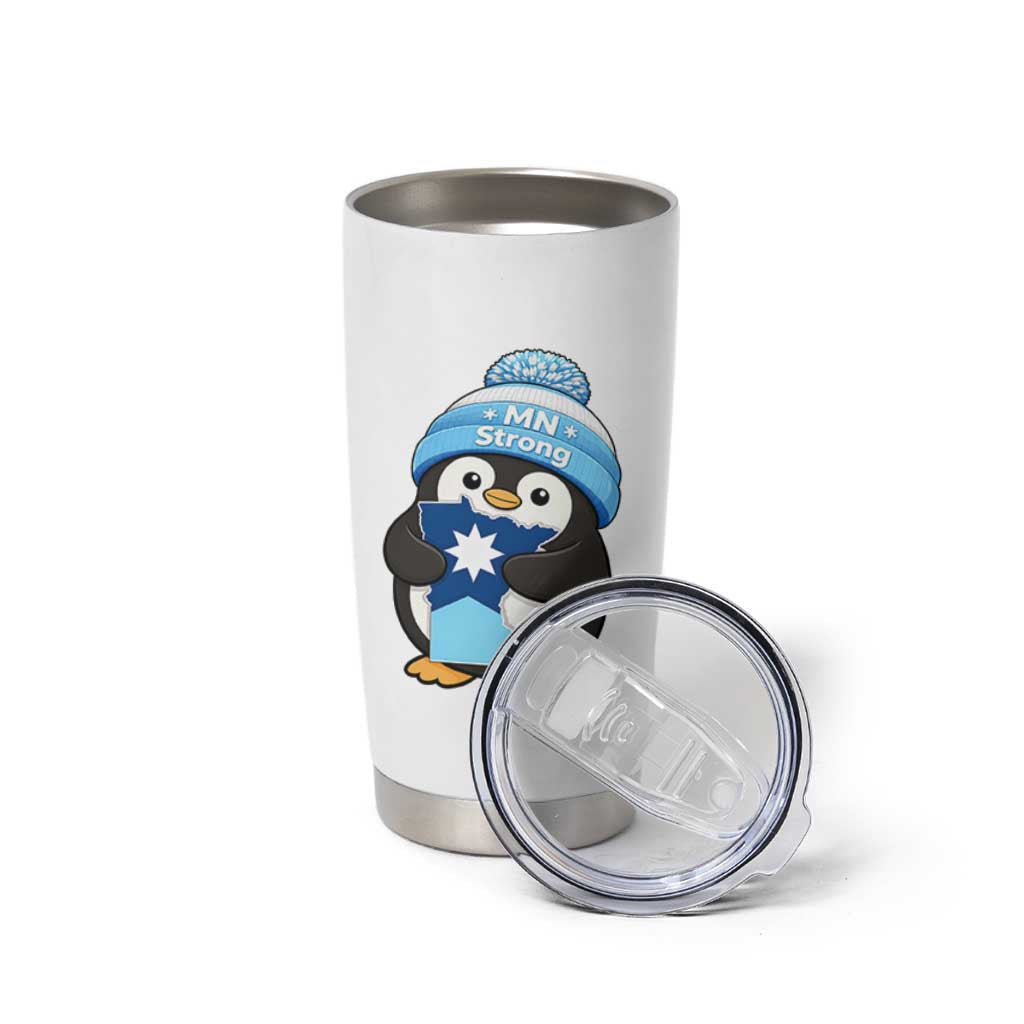 MN Strong Cute Penguin Tumbler Cup Minnesota State Pride Gift