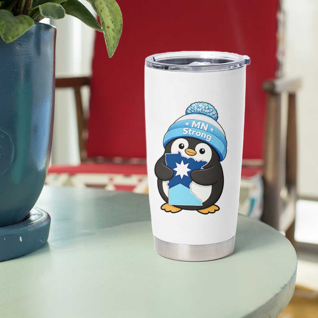 MN Strong Cute Penguin Tumbler Cup Minnesota State Pride Gift