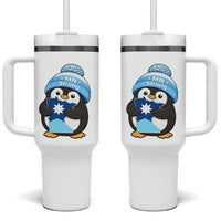 MN Strong Cute Penguin Tumbler With Handle Minnesota State Pride Gift