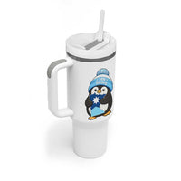 MN Strong Cute Penguin Tumbler With Handle Minnesota State Pride Gift