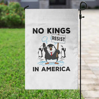 Funny Penguin Protest Garden Flag No Kings In America