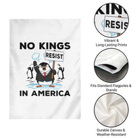 Funny Penguin Protest Garden Flag No Kings In America