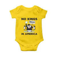 Funny Penguin Protest Baby Onesie No Kings In America