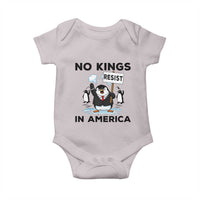 Funny Penguin Protest Baby Onesie No Kings In America