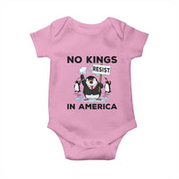 Funny Penguin Protest Baby Onesie No Kings In America