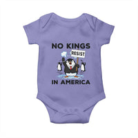 Funny Penguin Protest Baby Onesie No Kings In America