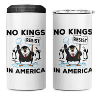 Funny Penguin Protest 4 in 1 Can Cooler Tumbler No Kings In America