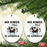 Funny Penguin Protest Ceramic Ornament No Kings In America