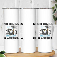 Funny Penguin Protest Skinny Tumbler No Kings In America