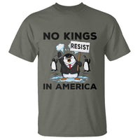 Funny Penguin Protest T Shirt No Kings In America