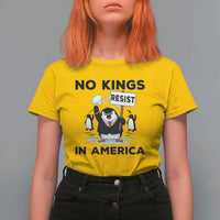 Funny Penguin Protest T Shirt For Women No Kings In America