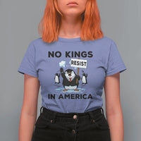 Funny Penguin Protest T Shirt For Women No Kings In America