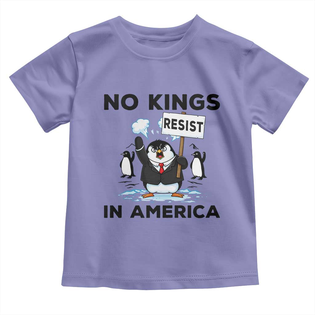 Funny Penguin Protest Toddler T Shirt No Kings In America