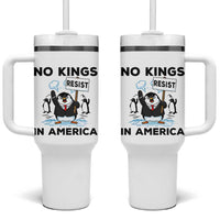 Funny Penguin Protest Tumbler With Handle No Kings In America