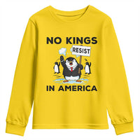 Funny Penguin Protest Youth Sweatshirt No Kings In America