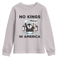 Funny Penguin Protest Youth Sweatshirt No Kings In America