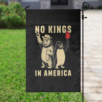 Funny Bear And Penguin Protest Garden Flag No Kings In America