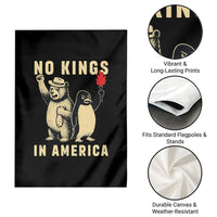 Funny Bear And Penguin Protest Garden Flag No Kings In America