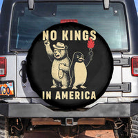 Funny Bear And Penguin Protest Spare Tire Cover No Kings In America
