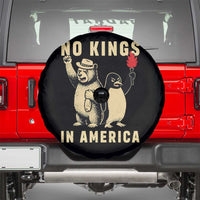 Funny Bear And Penguin Protest Spare Tire Cover No Kings In America