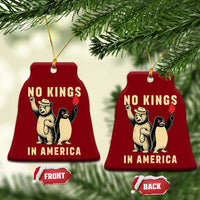Funny Bear And Penguin Protest Ceramic Ornament No Kings In America