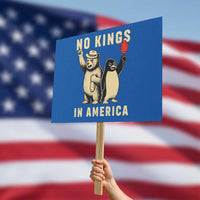 Funny Bear And Penguin Protest Protest Sign No Kings In America