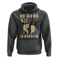 Funny Bear And Penguin Protest Hoodie No Kings In America
