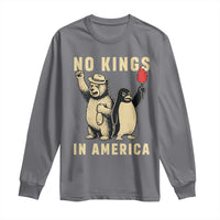 Funny Bear And Penguin Protest Long Sleeve Shirt No Kings In America