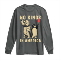 Funny Bear And Penguin Protest Long Sleeve Shirt No Kings In America